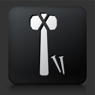 Black Square Button with Hammer &amp; Nails Icon