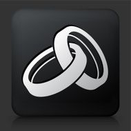 Black Square Button with Engagment Rings Icon