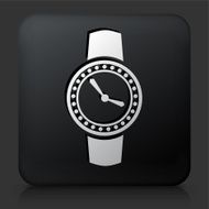 Black Square Button with Watch Icon