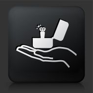 Black Square Button with Engagment Ring Icon