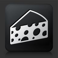 Black Square Button with Slice of Cheese Icon