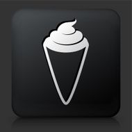 Black Square Button with Icecream Cone Icon