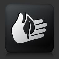 Black Square Button with Nature Preserve Icon