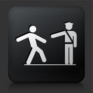 Black Square Button with Drunk Test Icon