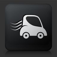Black Square Button with Car Travel Icon N2