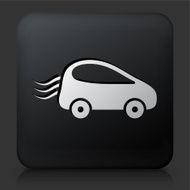 Black Square Button with Car Travel Icon N3