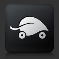 Black Square Button with Car Leaf Travel Icon