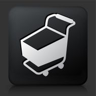 Black Square Button with Shopping Cart Icon N3