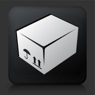 Black Square Button with Box Icon
