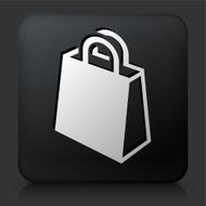 Black Square Button with Shopping Bag