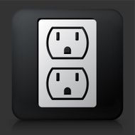 Black Square Button with Outlet Icon
