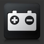 Black Square Button with Battery Icon