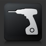 Black Square Button with Drill Icon N3