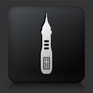 Black Square Button with Voltmeter Icon N2