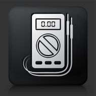 Black Square Button with Voltmeter Icon N3