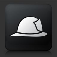 Black Square Button with Firefighter Helmet Icon