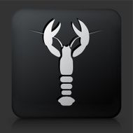 Black Square Button with Lobster Icon