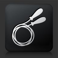 Black Square Button with Jump Rope Icon