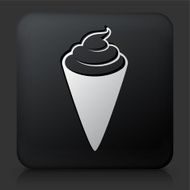 Black Square Button with Icecream Cone Icon N2