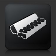 Black Square Button with Carton of Eggs Icon
