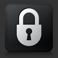Black Square Button with Lock Icon