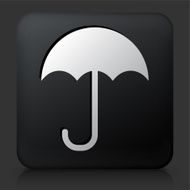 Black Square Button with Umbrella Icon N2