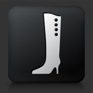 Black Square Button with Heel Boot Icon N2