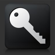 Black Square Button with Key Icon