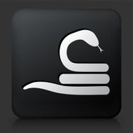 Black Square Button with Snake Icon