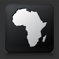 Black Square Button with Africa Continent Icon