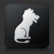 Black Square Button with Lion Icon