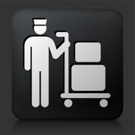 Black Square Button with Luggage Icon