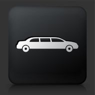 Black Square Button with Limo Icon