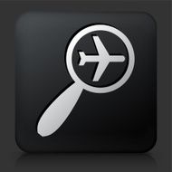 Black Square Button with Searching Flights Icon