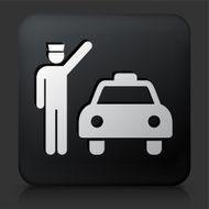 Black Square Button with Taxi &amp; Driver Icon