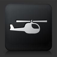 Black Square Button with Helicopter Icon