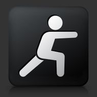 Black Square Button with Workout Icon