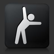 Black Square Button with Stretching Icon