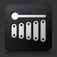 Black Square Button with Glockenspiel Icon N2