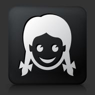 Black Square Button with Girl Icon N2