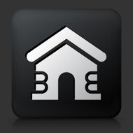 Black Square Button with Playhouse Icon