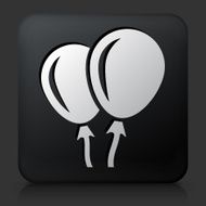 Black Square Button with Balloon Icon