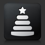 Black Square Button with Toy Stacker Icon