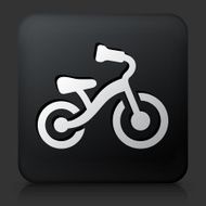 Black Square Button with Kid&#039;s Bicycle Icon