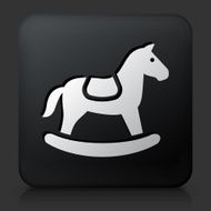 Black Square Button with Horse Rocker Icon