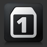 Black Square Button with Block Toy Icon