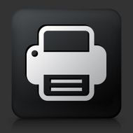 Black Square Button with Printer Icon N4