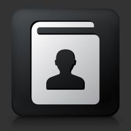 Black Square Button with Contact Book Icon