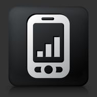 Black Square Button with Business Phone Icon