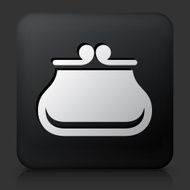 Black Square Button with Wallet Icon